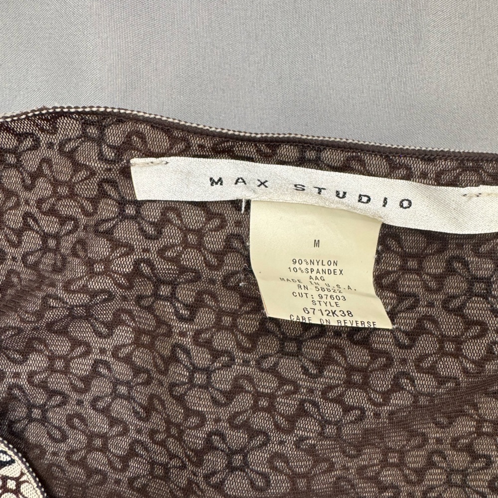 Max Studio Elegant Brown Patterned Empire Waist T… - image 6